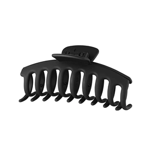 Grande molletta per capelli nero opaco in plastica resistente per acconciature folte