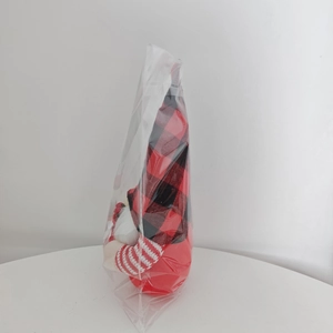 Natale rosso nero quadri gnomo peluche bambola festa decorazione senza volto giocattolo