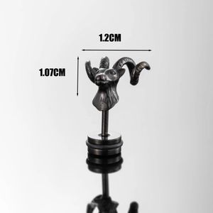 Cool 3D ram head stud earring in black stainless steel for men and women