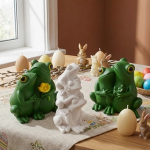 Moule en silicone de grenouilles empilées pour décorations de Pâques DIY en résine