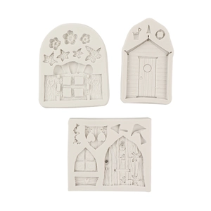 Fairy house door and window silicone molds for fondant, chocolate and resin clay crafts