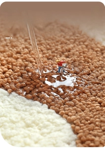 Close-up of quick-dry fluffy fiber texture and high absorption of the cat paw bath mat