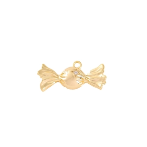 Minimalist gold metal candy shaped pendant for DIY jewelry necklace and earring crafts