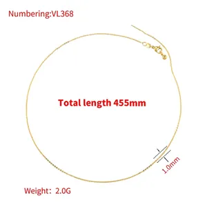 18K gold plated adjustable O-chain necklace 455mm with lobster clasp for DIY pendants