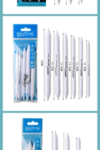Set of 6 blending stumps in various sizes ranging from 12cm to 15cm for sketch drawing