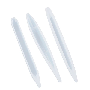 Set de 3 moldes de silicona traslúcida para bolígrafos de resina epoxi y material de oficina