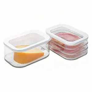 Stackable food storage containers with lids for kitchen fridge organization and space saving
