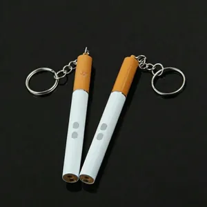 3-in-1 cigarette-shaped keychain with LED light and infrared laser pointer function
