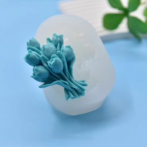 Stampo in silicone per bouquet di tulipani per candele profumate e decorazioni in gesso DIY