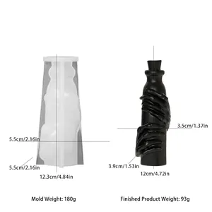 Parametri dettagliati delle dimensioni dello stampo in silicone per bottiglia in resina