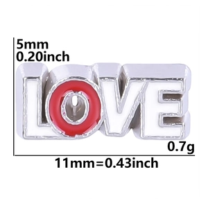 Alloy Enamel Floating Charms Letters Words Patterns For DIY Jewelry Glass Lockets Colorful Cute Small Accessories