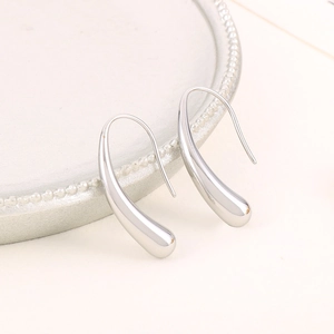 Minimalist Stainless Steel Water Drop Hook Earrings For Women Elegant Geometric Teardrop Dangle Earrings Fashion Jewelry