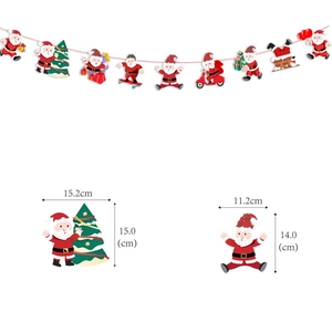 Weihnachtsgirlande-Set mit Weihnachtsmann-Motiven in verschiedenen Posen und Maßen