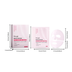 Vue détaillée du masque gel hydratant au collagène HOYGI avec dimensions exactes du produit.