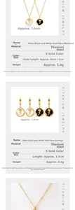 Macro view of vintage rose relief necklace and earrings in gold plated titanium steel