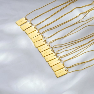 18K gold plated snake chain necklace with square 12 zodiac constellation pendants