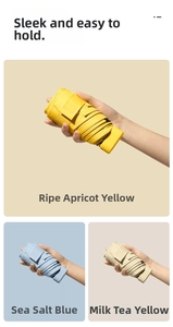 Compact six-fold pocket umbrellas in Morandi colors showing portable mini sizes