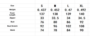 Detailed size chart for satin slip maxi dress showing S to XL measurements and dimensions