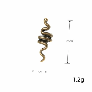 Retro bronze spiral snake hair ring accessory with dimensions 2.5cm by 1cm and 1.2g weight