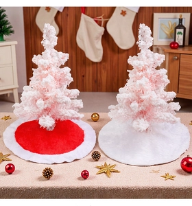 Detailed comparison of 38cm plush Christmas tree skirts in red-white and solid white