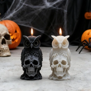 Eule Totenkopf Kerzen Silikonform DIY Gotik Halloween Deko Handgefertigte Harz Seife Form