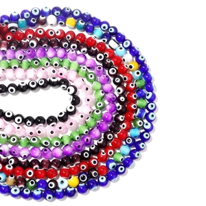 Glass Evil Eye Beads Round Loose Nazar Lampwork For DIY Jewelry Making Colorful Lucky Charm Craft Accessories