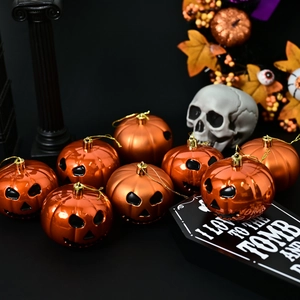 Halloween Pumpkin Hanging Ornaments Iridescent Matte Pearlescent Ghost Face Jack-o'-Lantern Festive Party Tree Decoration Ornaments