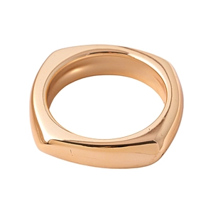 Minimalist gold geometric square-round metal bracelet with a polished glossy finish
