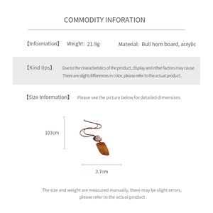 Größeninformationen und Materialdetails der unregelmäßigen geometrischen Horn-Halskette