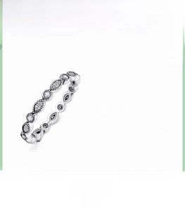 Detailed view of S925 sterling silver rhombic zircon ring with oxidized finish