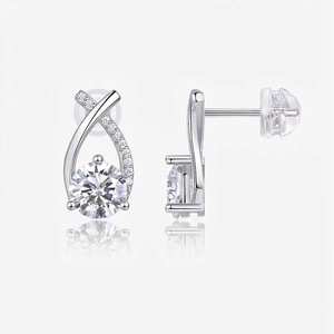 Classic Stud Earrings With Moissanite Inlaid 925 Sterling Silver Earring Post Elegant Luxury Jewelry For Women Men