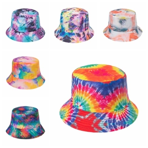 Tie Dye Bucket Hat Printed Cotton Reversible Sun Protection Summer Outdoor Fisherman Cap For Men Women