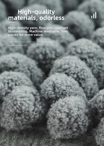 Macro shot of high-density dark grey chenille rug showing soft round pile texture
