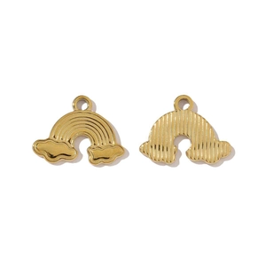 Pendentifs en acier doré en forme d'arc-en-ciel et nuage pour création bijoux