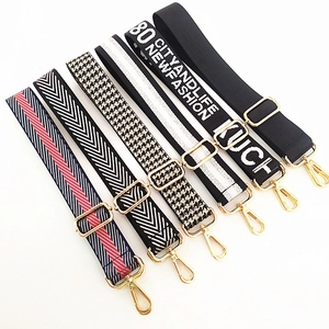 Adjustable wide replacement straps for crossbody bags with patterns and gold buckles