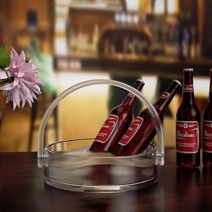 Round ice bucket resin silicone mold with handle for DIY beer cooler and storage basket