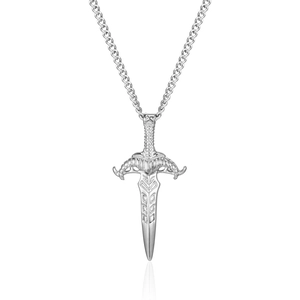 Sword Pendant Necklace Retro Titanium Steel Gothic Punk Streetwear Hip Hop Jewelry For Men