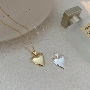 Elegant 925 sterling silver heart pendant necklaces in gold and silver finishes
