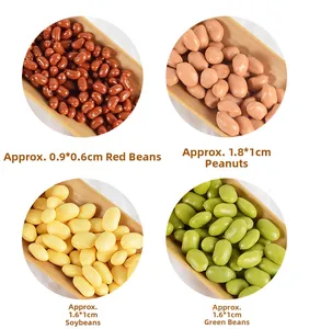 Realistic PVC legume models including red beans and peanuts for photography props