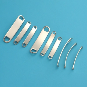 Mirror polished stainless steel curved bar connector pendants for DIY jewelry making