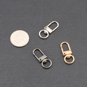 Three-pack rotating zinc alloy lobster clasps in silver, gunmetal, and gold finishes