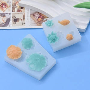 Molde de silicona con flores de loto y peces koi para la decoración de pasteles DIY