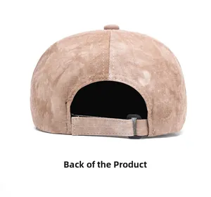 Detail view of khaki newsboy cap back with adjustable buckle and soft brushed texture