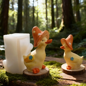 Silicone mold for Halloween duck with mushroom hat crafts and DIY resin ornaments