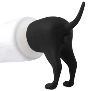 Divertente tappo per dentifricio a forma di sedere di cane in silicone nero opaco