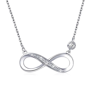 Infinity Symbol Necklace For Women Copper Zircon Inlaid Clavicle Chain Minimalist Jewelry Valentine's Day Gift Elegant