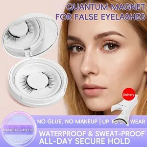 Magnetische künstliche Wimpern Set mit Aufbewahrungsbox, Spiegel und Applikator weiß