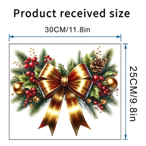 Detail view of Christmas wall sticker layout dimensions 30x25cm with festive ball ornaments