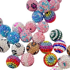 Colorful gradient rhinestone disco balls for DIY jewelry making and phone charms