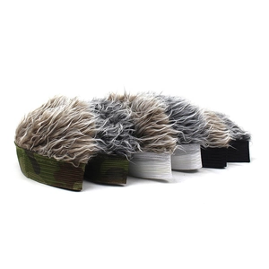 Hip hop docker hat with faux hair wig, camouflage and solid colors stacked set